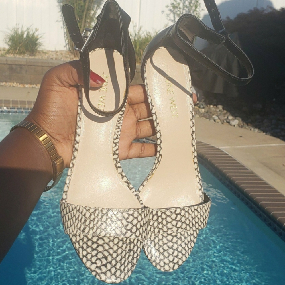 Nine West Snake Skin Kitten Heels